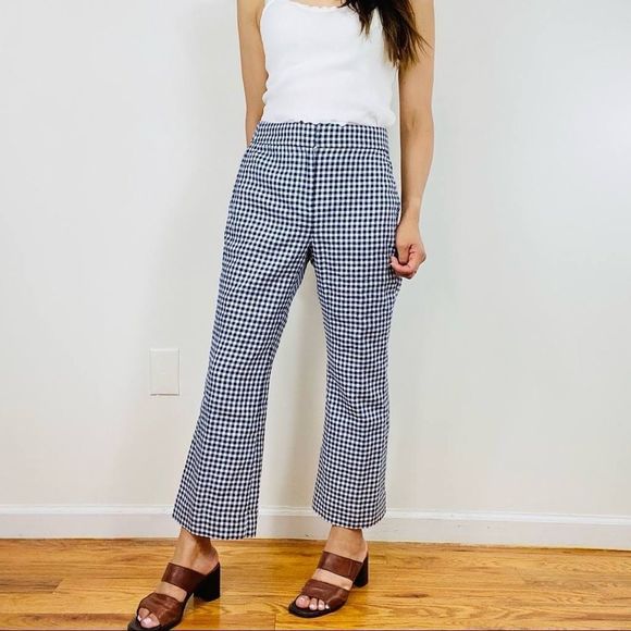 J Crew Hayden pant in gingham stretch linen - Picture 3 of 6